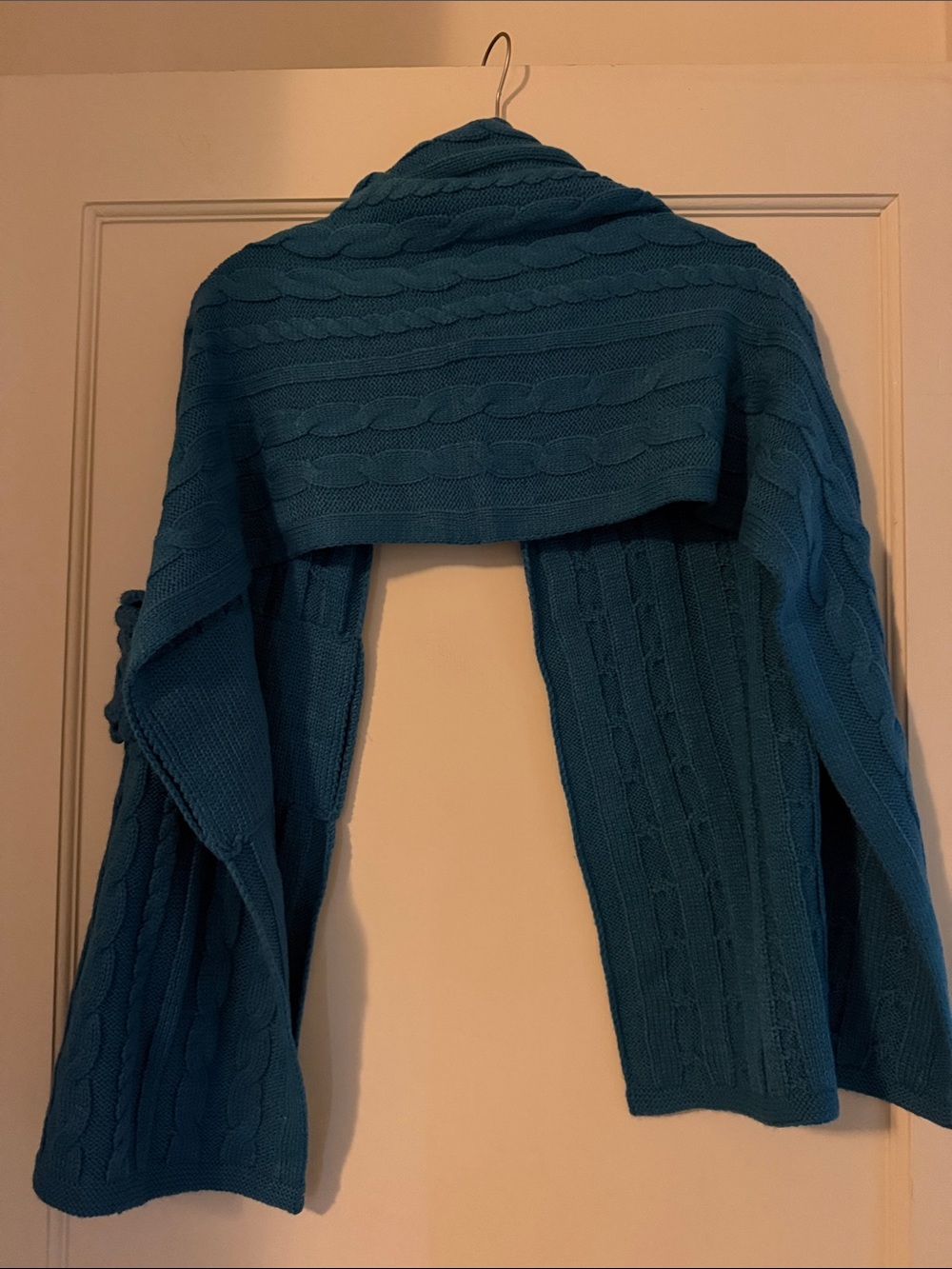 Mudpie Deep Aqua Blue Cable-Knit Women's Scarf